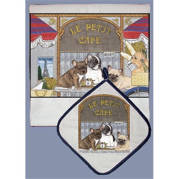 Pipsqueak Productions Pipsqueak Productions DP971 Dish Towel and Pot Holder Set - French Bull Dog DP971